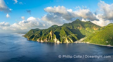 Soufriere and Jungle Bay, aerial photo