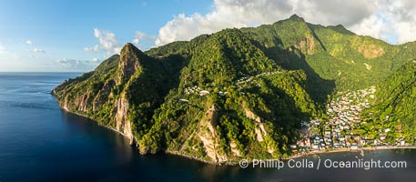 Soufriere and Jungle Bay, aerial photo