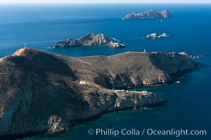 South Coronado Island, Mexico, eastern side, Middle and North Islands in the distance, aerial photograph, Coronado Islands (Islas Coronado)