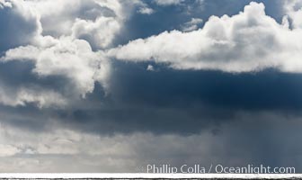 Clouds, weather and light mix in neverending forms over the open ocean of Scotia Sea, in the Southern Ocean