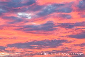 Spectacular Red and Magenta Sunrise Cloud Colors, San Diego