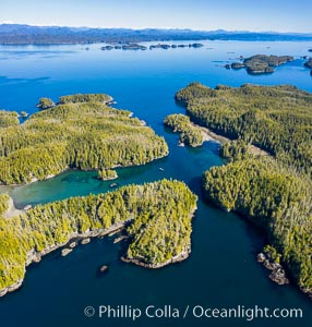 Staples and Kent Islands, British Columbia, aerial photo