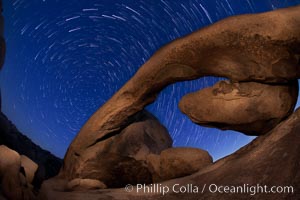 Star trails and Arch Rock, Joshua Tree National Park