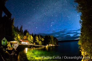 Stars at night over Hurst Island, Gods Pocket Resort