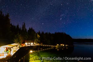 Stars at night over Hurst Island, Gods Pocket Resort