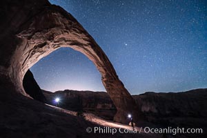 Stars over Corona Arch at Night, Moab, Utah