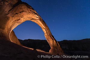 Stars over Corona Arch at Night, Moab, Utah