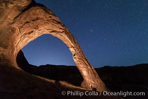 Stars over Corona Arch at Night, Moab, Utah