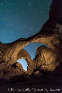 Stars over Double Arch, Arches National Park
