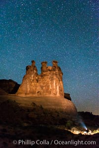 Stars over the Three Gossips, Arches National Park, Courthouse Towers