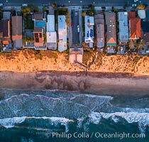 Stone Steps and Leucdia coastline, top down view, aerial photo, Encinitas, California