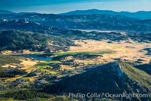 Stonewall Peak (lower right) and Lake Cuyamaca in Cuyamaca Rancho State Park, near San Diego, California