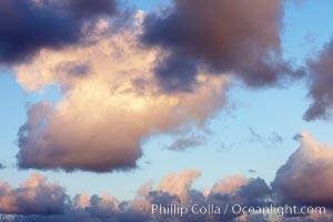 Clouds form at dawn before a storm rolls in.