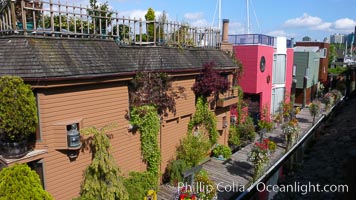 Stylish floating homes at Granville Island, Vancouver