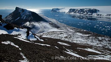 Summit of Devil Island, with Vega Island in the distance. Antarctic Peninsula, Antarctica, natural history stock photograph, photo id 24786