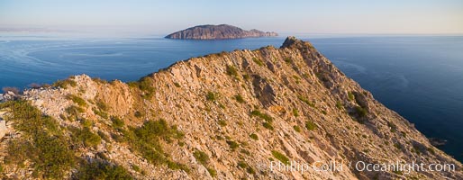 Summit Ridge of Isla San Diego, Aerial View, Sea of Cortez