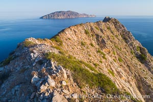 Summit Ridge of Isla San Diego, Aerial View, Sea of Cortez