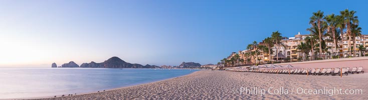 Sunrise on Medano Beach, on the coast of Cabo San Lucas, Mexico