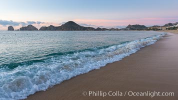 Sunrise on Medano Beach, on the coast of Cabo San Lucas, Mexico