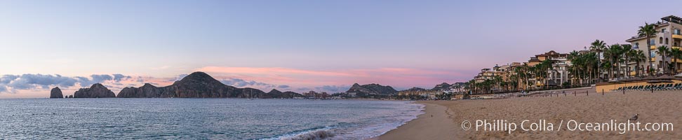 Sunrise on Medano Beach, on the coast of Cabo San Lucas, Mexico