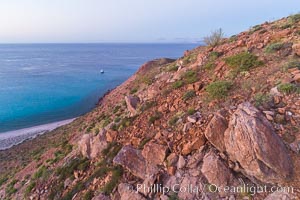 Sunrise over Isla San Francisquito, Aerial View, Sea of Cortez