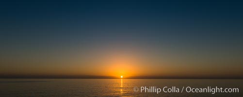 Sunrise over the Pacific Ocean, cloudless, viewed from Guadalupe Island