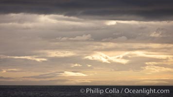 Sunrise in the South Shetland Islands, near Deception Island.