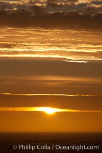 Sunset, dusk clouds, detail in the sky over the open sea, somewhere between Falkland Islands and South Georgia Island