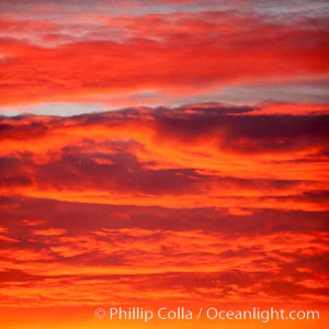 Sunset clouds, detail and colors, at sea on the open ocean between the Falkland Islands and South Georgia Island