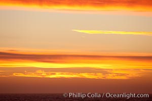 Sunset clouds, detail and colors, at sea on the open ocean between the Falkland Islands and South Georgia Island