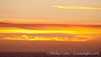 Sunset clouds, detail and colors, at sea on the open ocean between the Falkland Islands and South Georgia Island