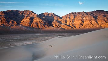 Sunset on the Last Chance Mountain Range, seen from Eureka Valley Sand Dunes.