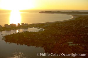 Sunset over Coronado Island and Point Loma, San Diego, California