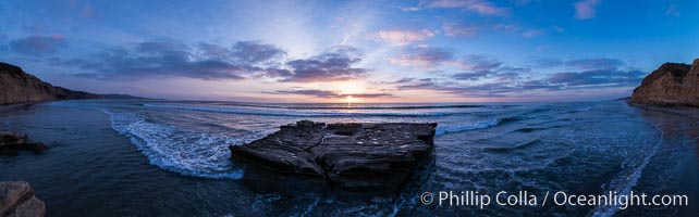 Sunset over Flat Rock on Torrey Pines State Beach