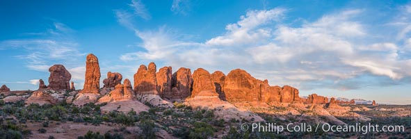 Sunset over Garden of the Gods, Arches National Park. Utah, USA, natural history stock photograph, photo id 29260