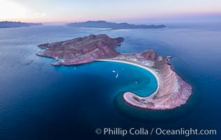 Sunset over Isla San Francisquito, Aerial View, Sea of Cortez