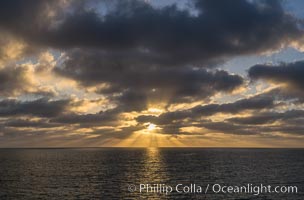 Sunset over the Pacific, viewed from Oceanside Pier. California, USA, natural history stock photograph, photo id 29125