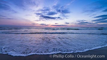 Sunset over Torrey Pines State Beach, Torrey Pines State Reserve, San Diego, California