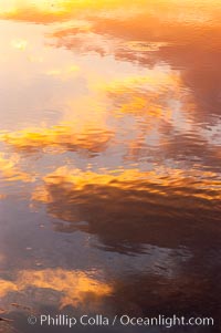 Sunset reflections in the Tuolumne River, Tuolumne Meadows, Yosemite National Park, California