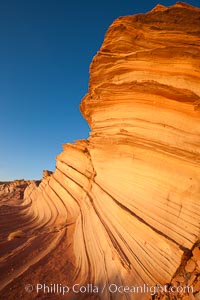 The Great Wall. Sunset on sandstone fins, Navajo Tribal Lands, Arizona.