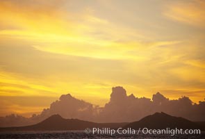 Clouds at sunset, rich warm colors and patterns