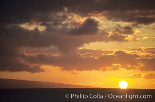 Clouds at sunset, rich warm colors and patterns, Maui