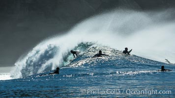 Surf and spray during Santa Ana offshore winds, San Diego, California