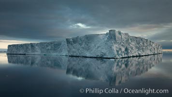 Tabular iceberg, Antarctic Peninsula, near Paulet Island, sunset