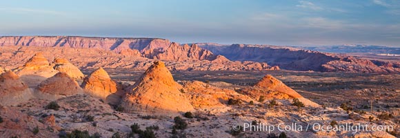 Teepee rocks with the Vermillion Cliffs in the distance, Page, Arizona