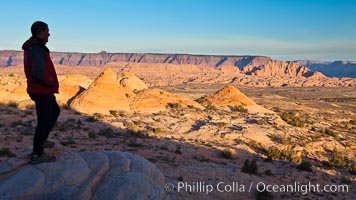 Teepee rocks with the Vermillion Cliffs in the distance, Page, Arizona