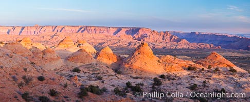 Teepee rocks with the Vermillion Cliffs in the distance, Page, Arizona