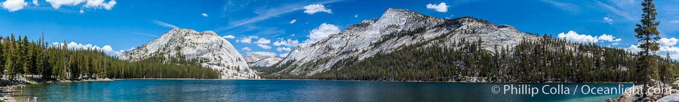 Panorama of Tenaya Lake, in Yosemite's high country, Yosemite National Park, California