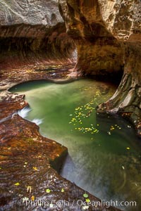 The Subway, a iconic eroded sandstone formation in Zion National Park