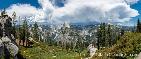 Thunderstorm Forming over Half Dome and the Yosemite High Country, from Glacier Point, Yosemite National Park